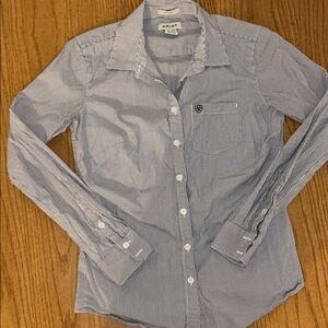 Ariat Navy Pinstripe Long Sleeve Shirt